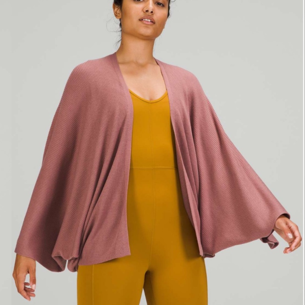 Lululemon Cashlu Knit Textured Wrap Spiced Chai M/L